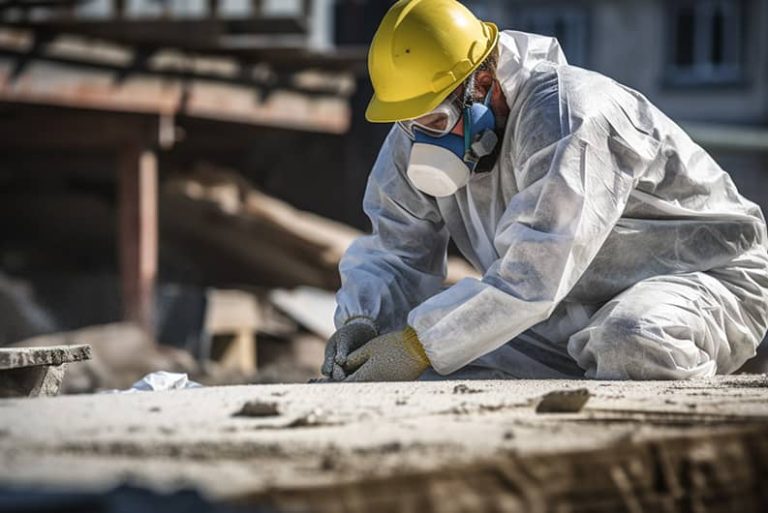 Hombre quitando amianto